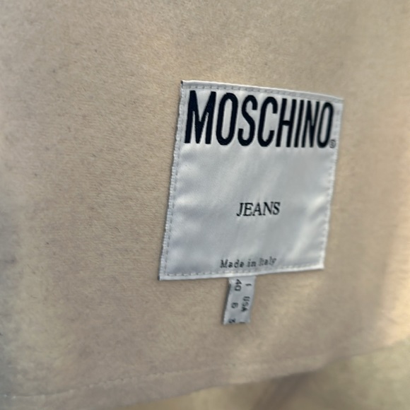 Moschino Jeans Gray White Clouds Wool Blend Coat - Picture 5 of 14